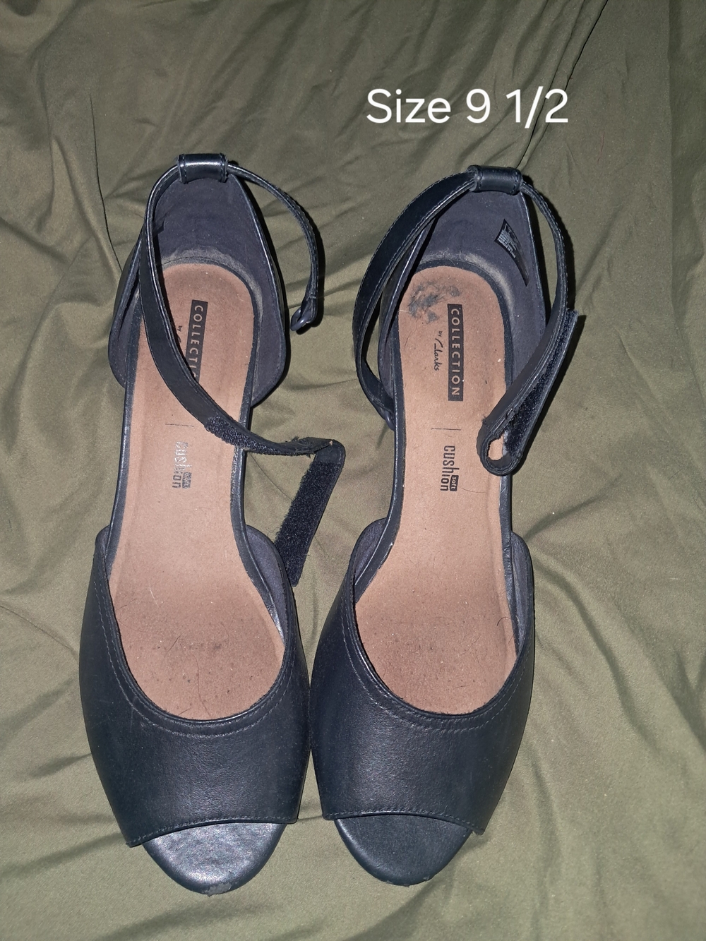 Collection B Women’s Black Open-Toe Ankle-Strap Heels